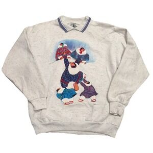 Vintage Alaska Inuit Art Sweatshirt Bay Bridge USA L Heavyweight 90s 1993